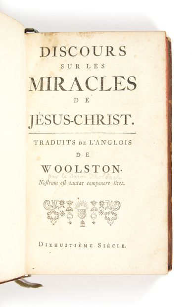 [HOLBACH]
Discourses on the miracles of Jesus...