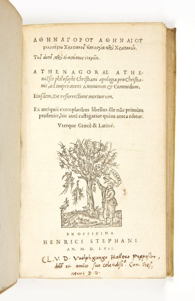 ATHENAGORAS
[Graece & Latin] Apologia pro...
