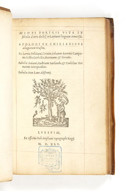 [AESOPE].
Aesopi Phrygis vita et fabulæ ......