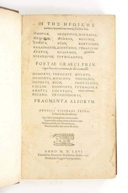 Estienne, Henri
Anthologia [Graece]. Florilegium...