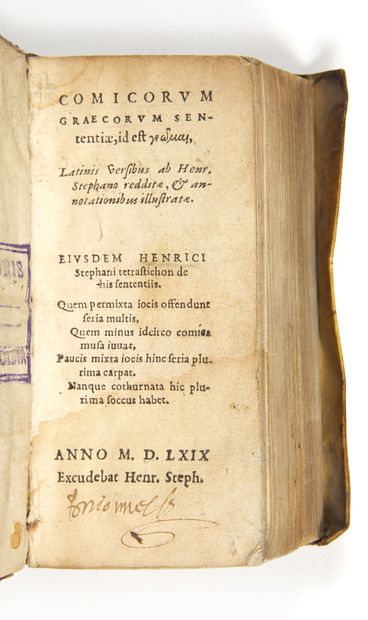 Estienne, Henri
Comicorum Graecorum Sententiae...