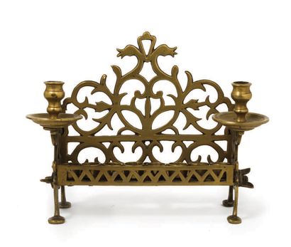 BRONZE HANUKA LAMP Poland, first half of...