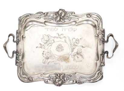 LARGE SILVER TRAY Austro-Hungarian Empire,...