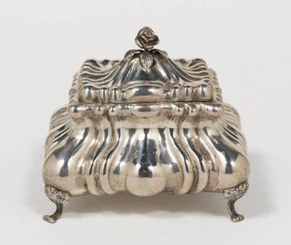 SILVER SUGAR BOX Hungary, mid 20th century
Surmounted...