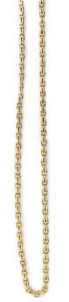 14K gold chain (585) with stylized mesh,...