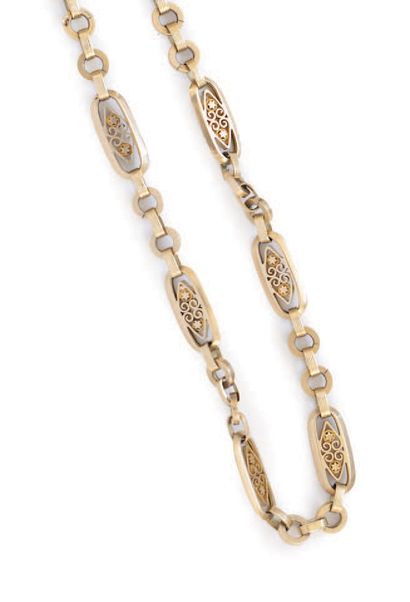 CHAINE en or 14 carats (585) à maille filigrane,...