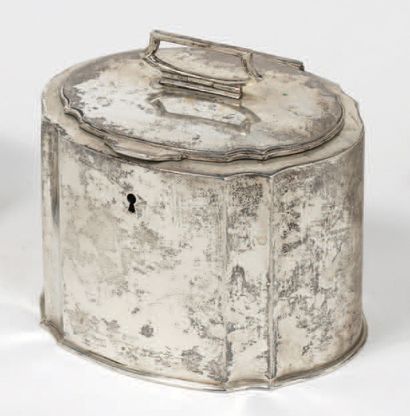 SILVER SUGAR BOX IN THE ART DECO STYLE Austro-Hungarian...