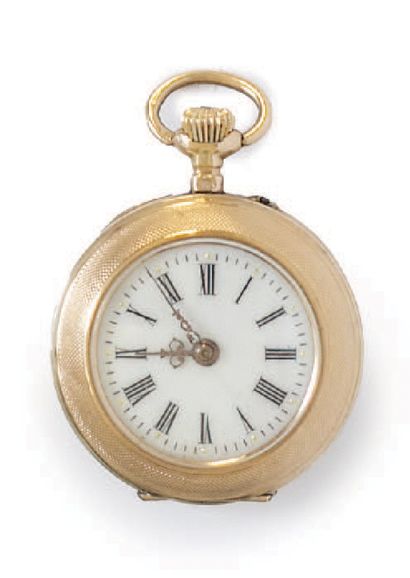 LOT OF 4 NECKWATCHES in 14k (585) yellow...