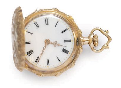 LOT OF 4 NECKWATCHES in 14k (585) yellow...