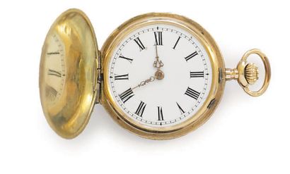 LOT OF 4 NECKWATCHES in 14k (585) yellow...