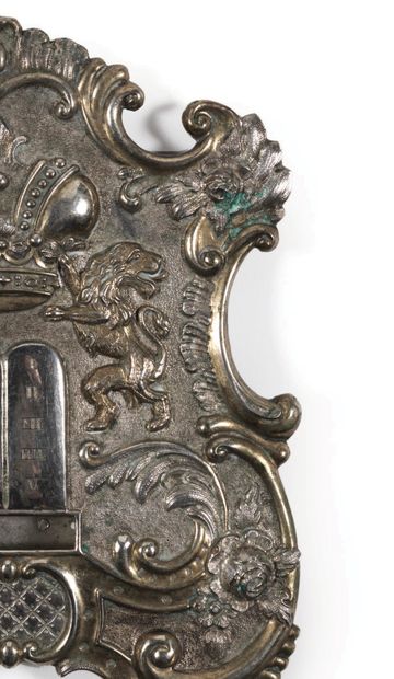 SILVER TORAH PLATE Vienna, 1862
Partly in...