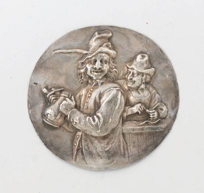ROUND SILVER PLAQUE Antwerp, XVIIth century
Date...