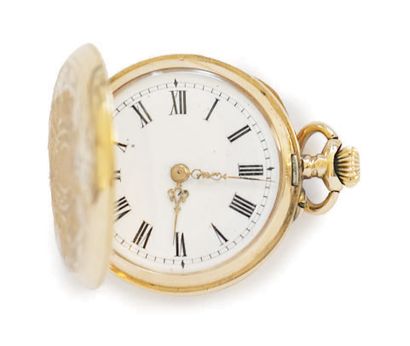 LOT OF 4 NECKWATCHES in 14k (585) yellow...