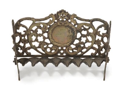 BRONZE HANOUKA LAMP Bohemia, 19th century
The...