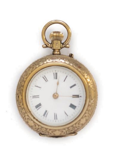 LOT OF 4 NECKWATCHES in 14k (585) yellow...