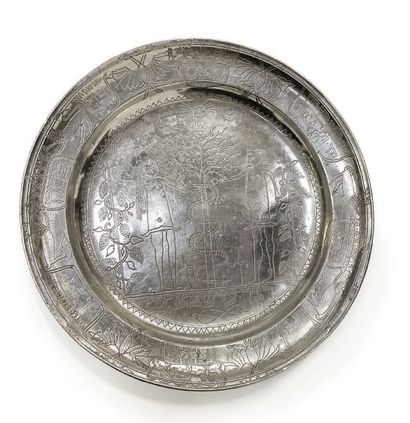 IMPORTANT SEDER PLAT IN IMPOSSIVE METAL Germany,...