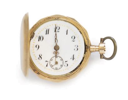 LOT OF 4 NECKWATCHES in 14k (585) yellow...