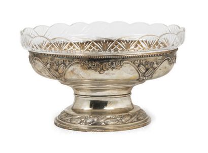 SILVER AND CRYSTAL TABLE SET Czechoslovakia,...
