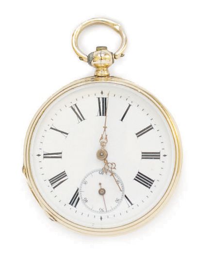 LOT OF 4 NECKWATCHES in 14k (585) yellow...