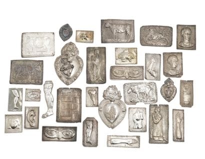 30 SILVER EX-VOTOS Europe, XVIIIth and beginning...