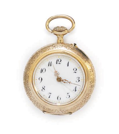 LOT OF 4 NECKWATCHES in 14k (585) yellow...