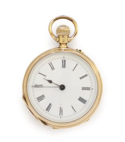 LOT OF 4 NECKWATCHES in 14k (585) yellow...