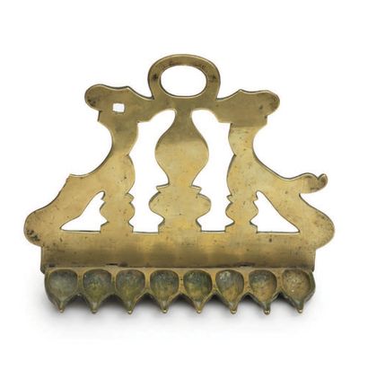 BRONZE HANOUKA LAMP Netherlands, circa 1800
Very...