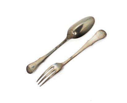 VERY RARE SILVER FORK AND SPOON Sint Niklaas,...