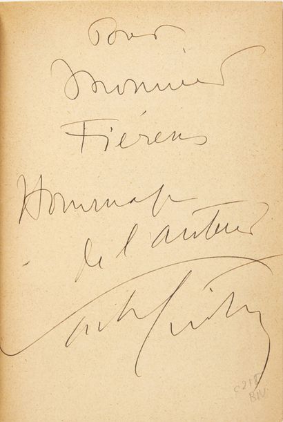 GUITRY, Sacha.
Quatre ans d'occupation. L'Élan...