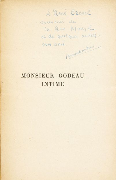 JOUHANDEAU, Marcel.
Monsieur Godeau intime....