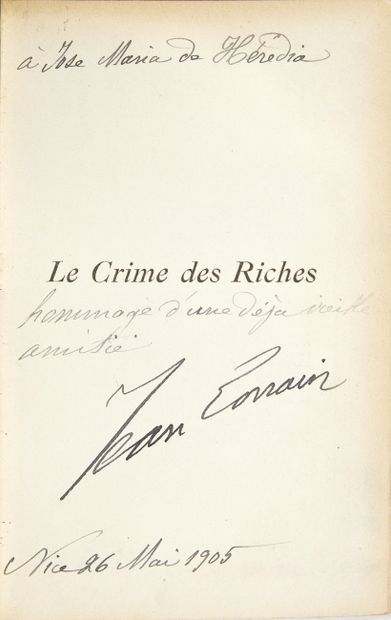 LORRAIN, Jean.
Le crime des riches. Pierre...