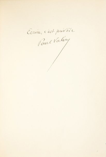 VALÉRY, Paul.
Rhumbs (Notes and other). Paris,...