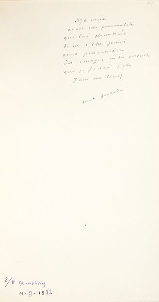 JOUHANDEAU, Marcel.
Binche-Ana-Agnès. Paris,...