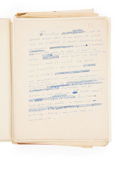 JOUHANDEAU, Marcel.
A World. Autograph manuscript,...