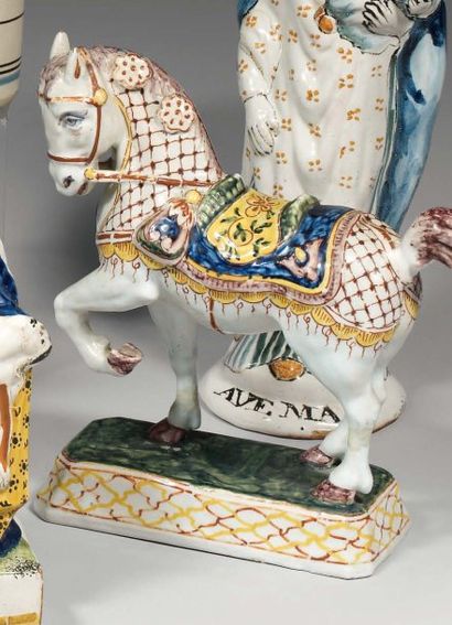 Delft (genre de). Statuette de cheval sur...