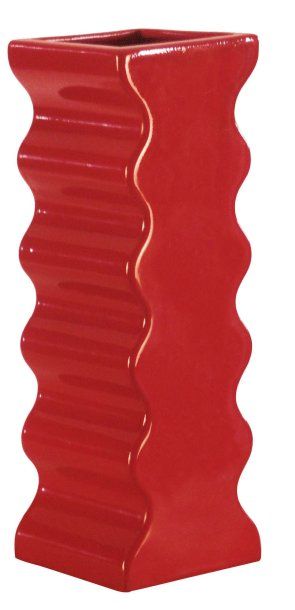 Vase à corps ondulant en céramique émaillée...