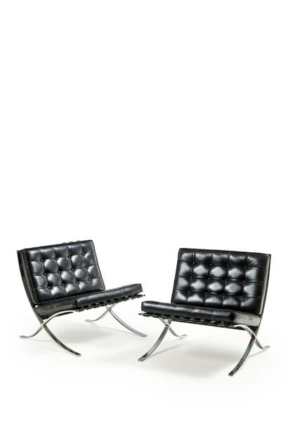 Mies VAN DER ROHE (1886-1969)
Paire de chauffeuses...