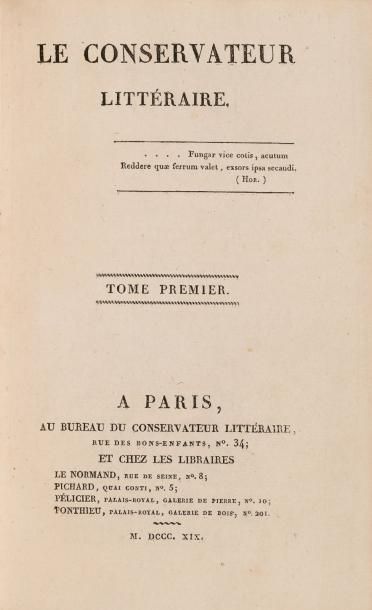 [HUGO, Victor]
Le Conservateur littéraire....