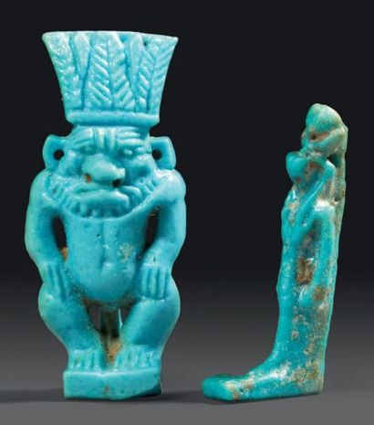 ÉGYPTE
LOT COMPOSÉ DE DEUX AMULETTES représentant...