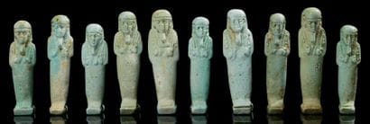 ÉGYPTE
ENSEMBLE COMPOSÉ DE DIX OUSHEBTI momiformes,...