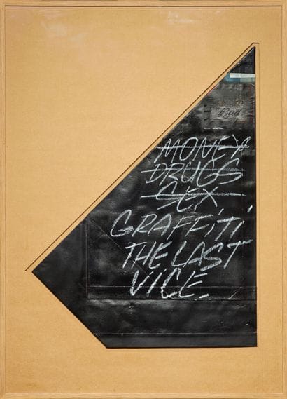 SKKI (Born 1967)
Collage, chalk writing and...