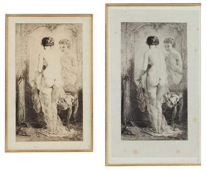 FÉLIX BRAQUEMOND (1833-1914)
Le miroir. Eau-forte....