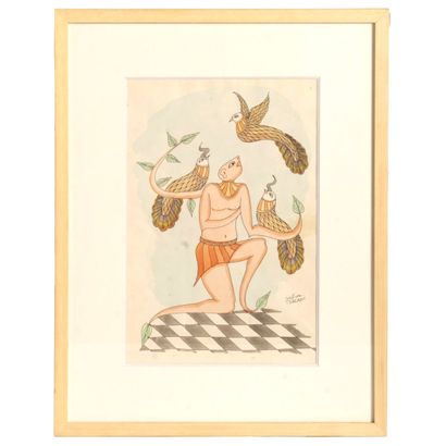 Abbes SALADI (1950 - 1992)
Drawing 
Watercolor...