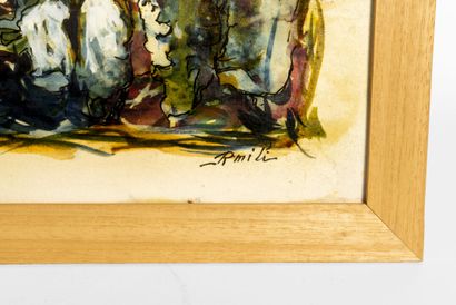 Ahmed RMILI (1938-2012)
Watercolor and felt...