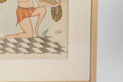 Abbes SALADI (1950 - 1992)
Drawing 
Watercolor...