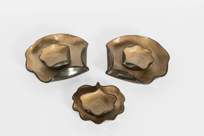 ARTE FORMA
Set of six glazed ceramic trays
Signed...
