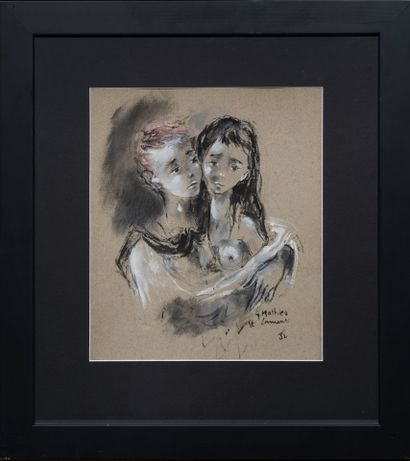 Yves SAINT-LAURENT (1936-2008)
Couple embracing...