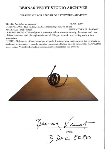 Bernar VENET (Born 1941)
Two Indeterminate...