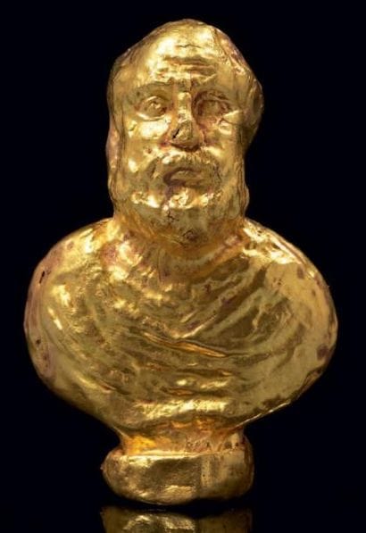 BUSTE DE SÉNÈQUE. Rare figurine représentant...