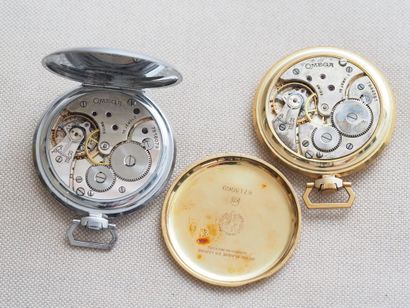 OMEGA
Reunion of two pocket watches.
47 mm...